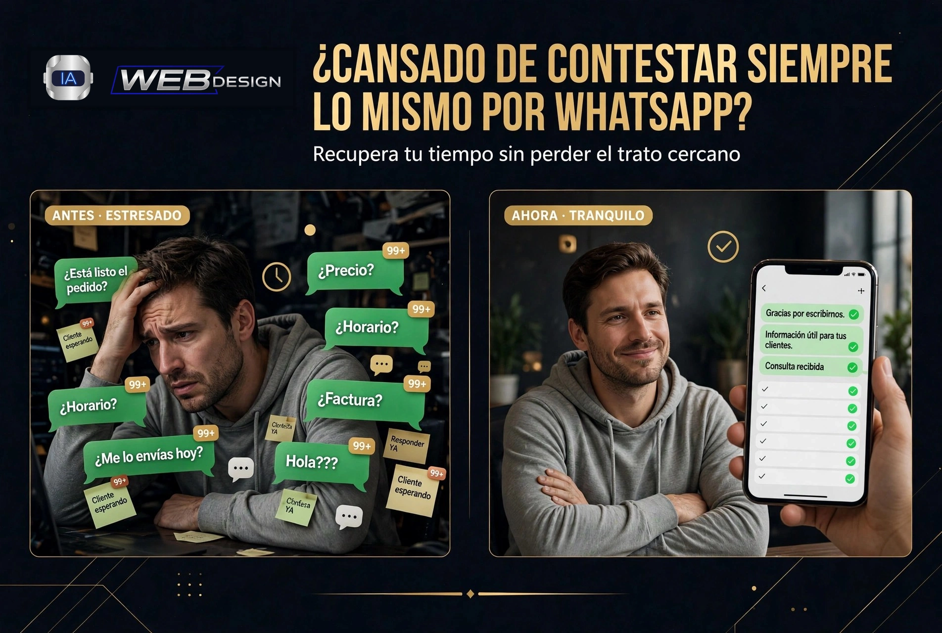 Creatividad de WebDesign sobre organización de consultas y atención de clientes