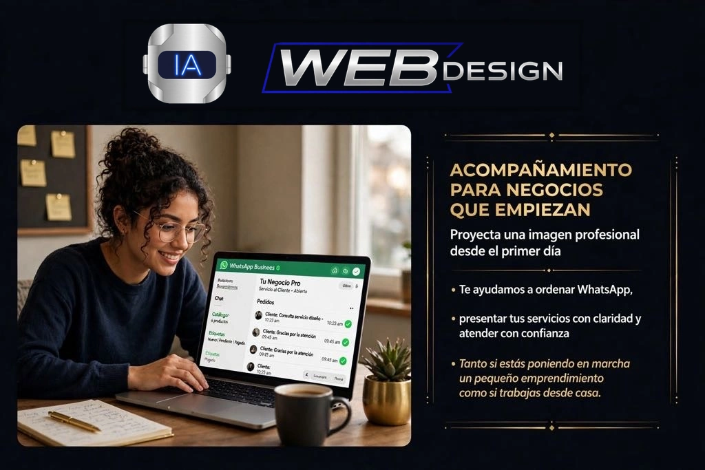 Emprendedora que organiza la atención de su pequeño negocio por WhatsApp